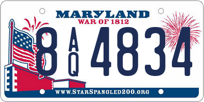 MD license plate 8AQ4834