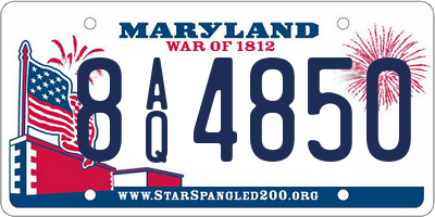MD license plate 8AQ4850