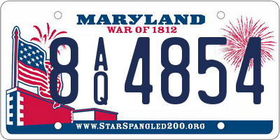 MD license plate 8AQ4854
