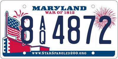 MD license plate 8AQ4872