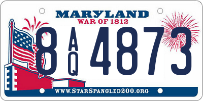MD license plate 8AQ4873