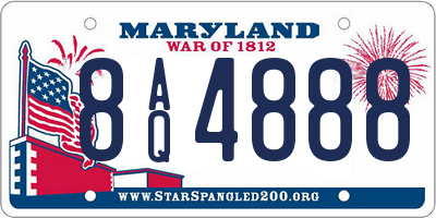 MD license plate 8AQ4888
