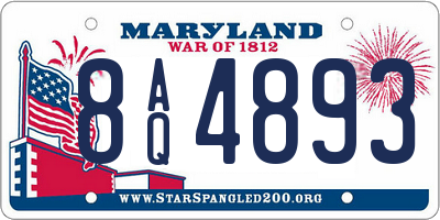 MD license plate 8AQ4893