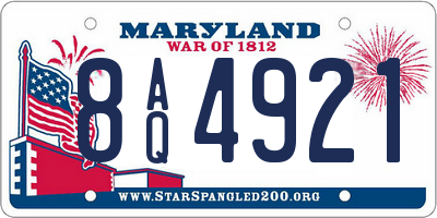 MD license plate 8AQ4921