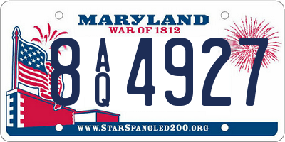 MD license plate 8AQ4927