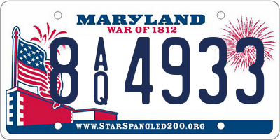 MD license plate 8AQ4933