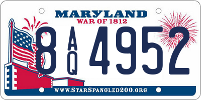 MD license plate 8AQ4952