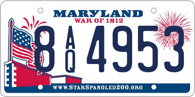 MD license plate 8AQ4953