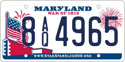 MD license plate 8AQ4965