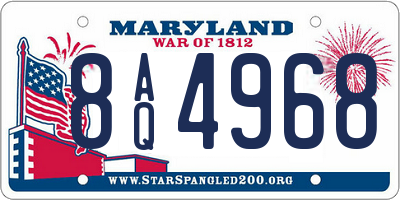 MD license plate 8AQ4968