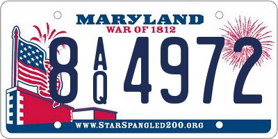 MD license plate 8AQ4972