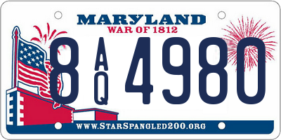 MD license plate 8AQ4980