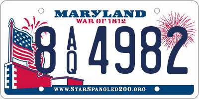 MD license plate 8AQ4982