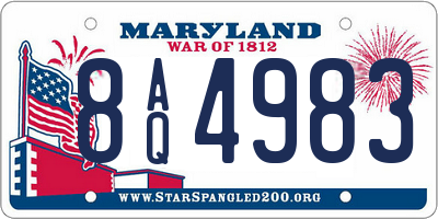 MD license plate 8AQ4983