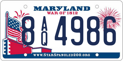 MD license plate 8AQ4986