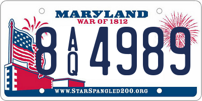 MD license plate 8AQ4989