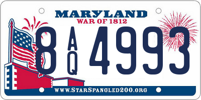 MD license plate 8AQ4993