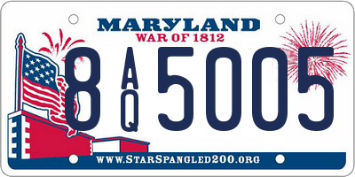 MD license plate 8AQ5005