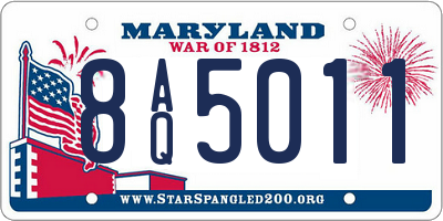 MD license plate 8AQ5011