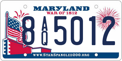 MD license plate 8AQ5012