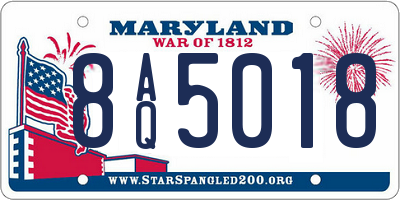 MD license plate 8AQ5018