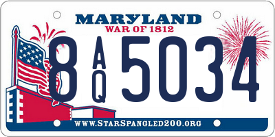 MD license plate 8AQ5034