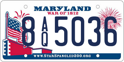 MD license plate 8AQ5036