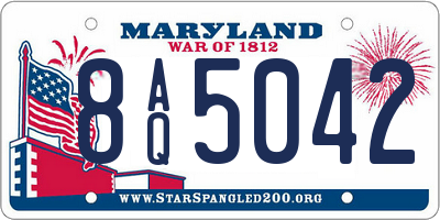 MD license plate 8AQ5042