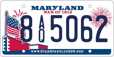 MD license plate 8AQ5062