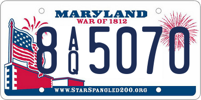 MD license plate 8AQ5070