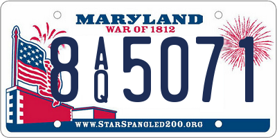 MD license plate 8AQ5071