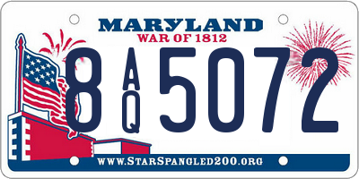 MD license plate 8AQ5072