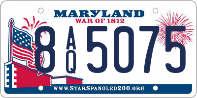 MD license plate 8AQ5075
