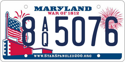 MD license plate 8AQ5076