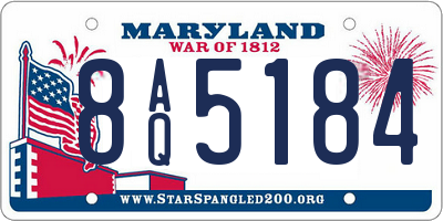 MD license plate 8AQ5184