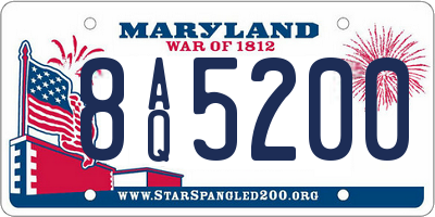 MD license plate 8AQ5200