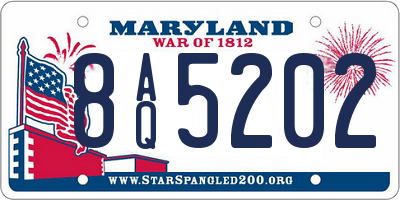 MD license plate 8AQ5202