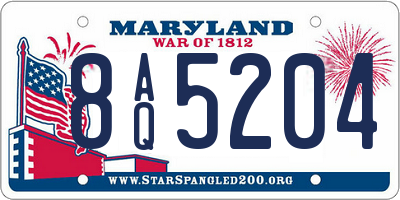 MD license plate 8AQ5204