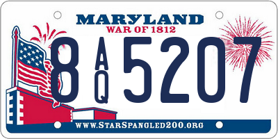 MD license plate 8AQ5207