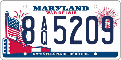 MD license plate 8AQ5209