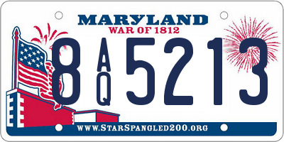 MD license plate 8AQ5213