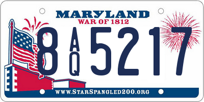 MD license plate 8AQ5217