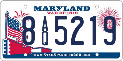 MD license plate 8AQ5219