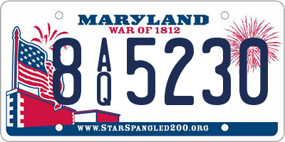 MD license plate 8AQ5230