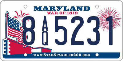 MD license plate 8AQ5231