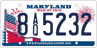 MD license plate 8AQ5232