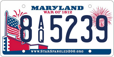MD license plate 8AQ5239