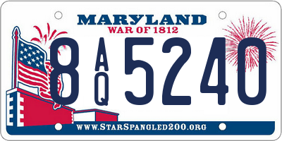 MD license plate 8AQ5240