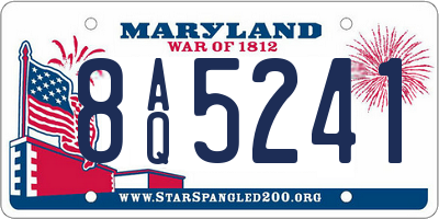MD license plate 8AQ5241