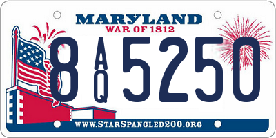 MD license plate 8AQ5250